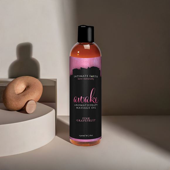 Intimate Earth Awake Massage Oil - Pink Grapefruit 240ml Product Image.