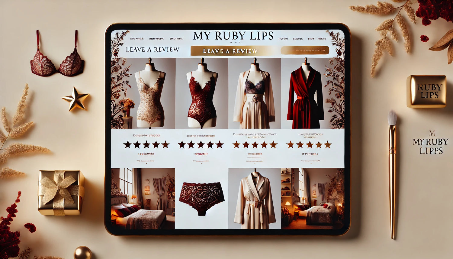 My Ruby Lips reviews with ratings image and lingerie.