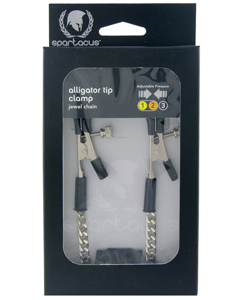 Pinzas para pezones Spartacus Silver Alligator: intensifica tu placer 🖤 - featured product image.