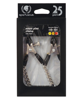 Spartacus Adjustable Micro Plier Nipple Clamps with Link Chain: Bold Sensory Pleasure - Featured Product Image