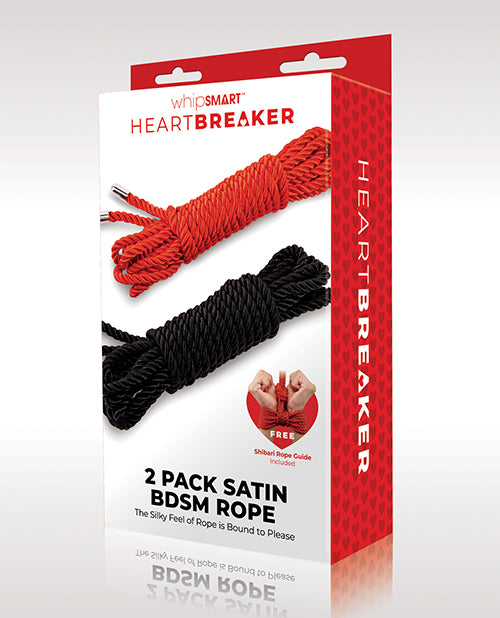 WhipSmart Heartbreaker 緞面 BDSM 繩索套裝 - 紅色/黑色二重奏 Product Image.