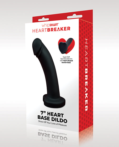 WhipSmart Heartbreaker 7" Heart Dildo - Black/Red Product Image.