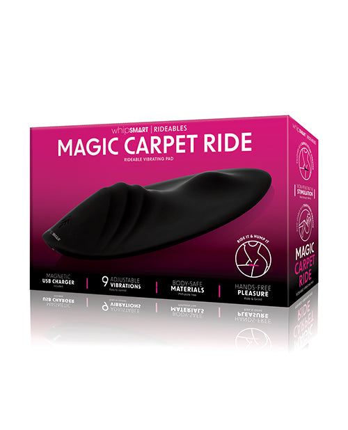 Almohadilla vibratoria Whipsmart Rideables Magic Carpet Ride - Negro: estimulación intensa y placer personalizable - featured product image.