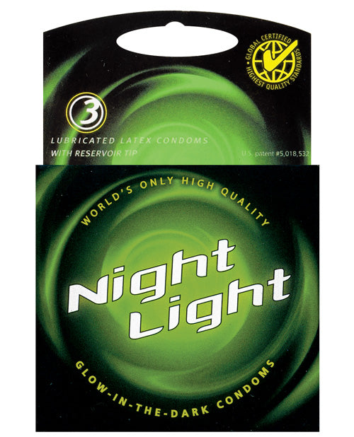 Condones de látex con luz nocturna - Paquete de 3 - featured product image.