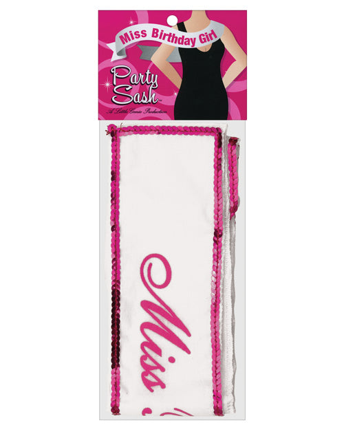 Pink Sequin Miss Birthday Girl Sash Product Image.