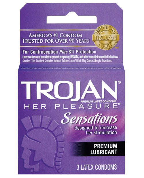 Preservativos Trojan Her Pleasure: sensación y comodidad mejoradas Product Image.