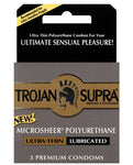 Preservativos Trojan Supra Ultrafinos de Poliuretano: Hipoalergénicos, Ultrafinos, Versátiles