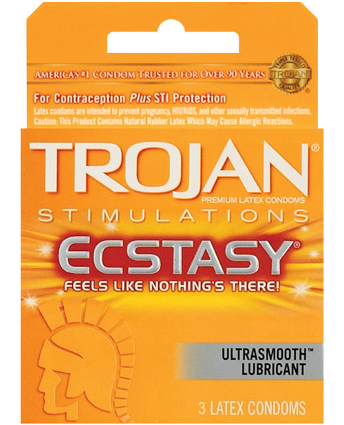 Preservativos Trojan Ribbed Ecstasy: placer intenso, protección fiable Product Image.