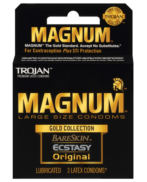 Trojan Magnum 黃金系列 - 3 個大號保險套 - featured product image.