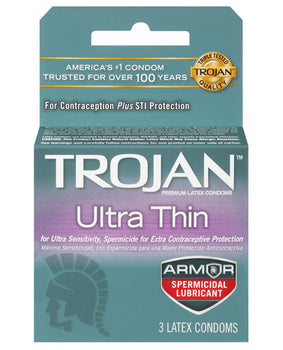 Trojan 超薄裝甲保險套，含殺精劑 - Featured Product Image