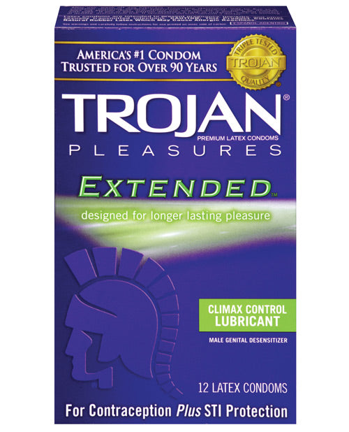 Trojan Extended Pleasure Condoms - Last Longer, Love More! Product Image.