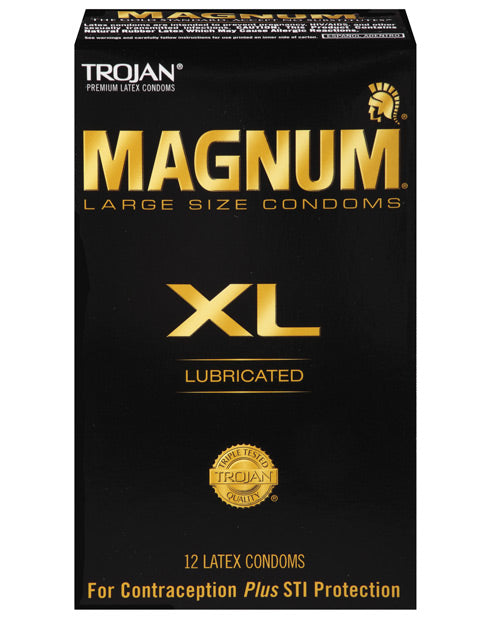 Trojan Magnum XL Condoms - 12-Pack: Your Gateway to Unforgettable Intimacy Product Image.