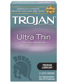 Trojan Ultra Thin Condoms: Ultimate Sensitivity (Box of 12) - Featured Product Image