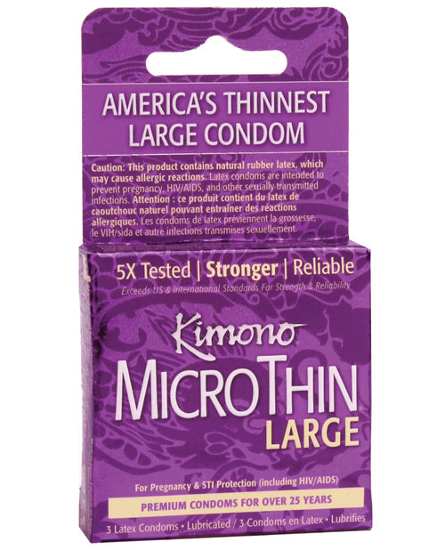 Kimono MicroThin 大保險套：舒適、安全、敏感 Product Image.