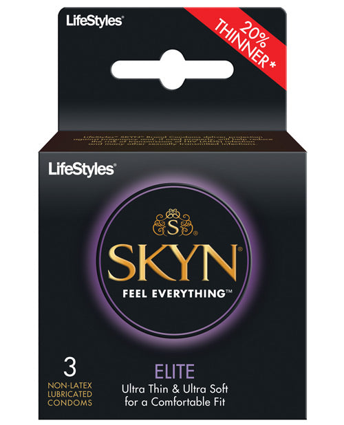 LifeStyles Skyn Elite 保險套：超薄、不含乳膠（3 件裝） Product Image.
