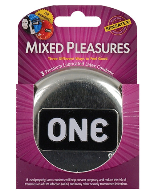Paquete variado de condones One Mixed Pleasures: explora, descubre, protege Product Image.