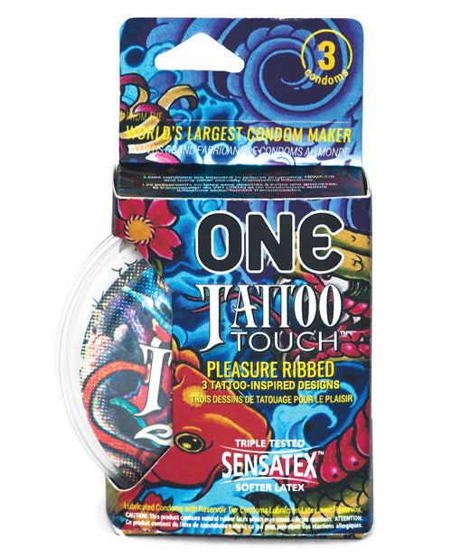 Preservativos Texturizados ONE Tattoo Touch - Sensatex Pleasure &amp; Design Product Image.