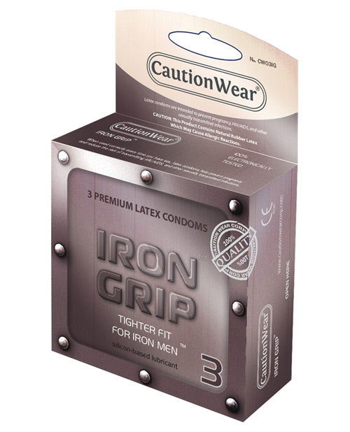 Shop for the Caution Wear Iron Grip Snug Fit Condoms - Enhanced Pleasure & Safety at My Ruby Lips