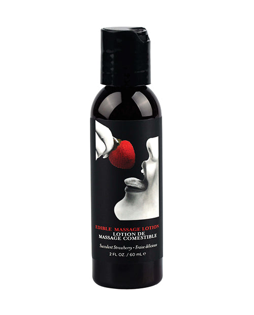 Earthly Body Hemp Seed By Night Edible Lotion - Strawberry 2 Oz - featured product image.