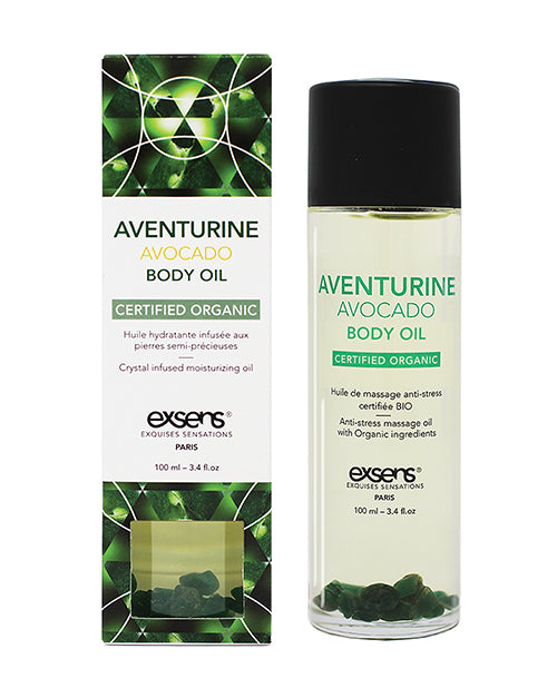 Exsens Organic Body Oil with Stones - Luxurious On-the-Go Pampering Product Image.