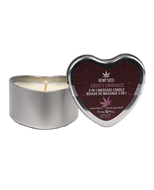 Earthly Body 2024 Valentines 3-In-1 Massage Heart Candle - 4 Oz - featured product image.