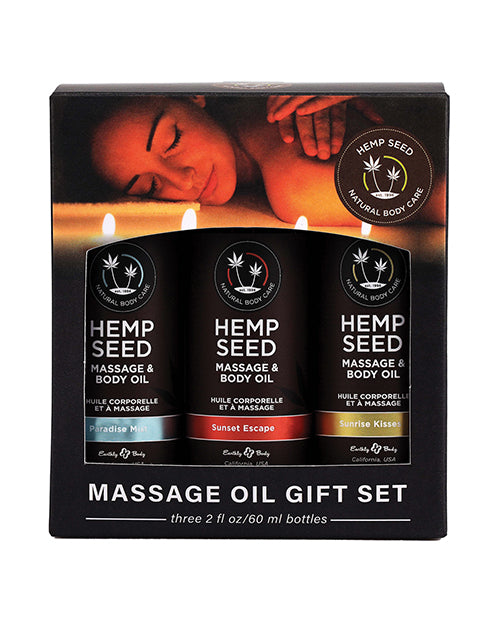 Earthly Body Summer 2023 Massage Oil Gift Set - 2 oz Asst. Scents - featured product image.