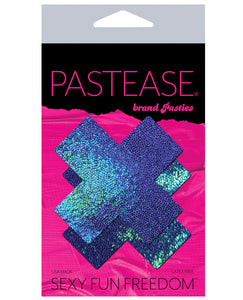 Pastease Liquid Black Opal Iridescent Cross Nipple Pasties