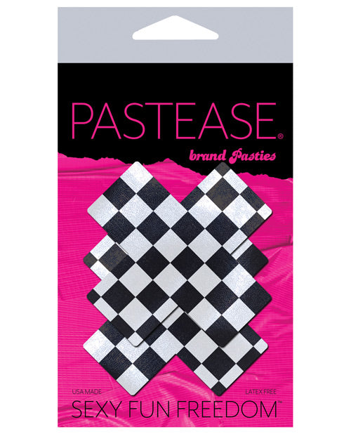 Premium Checker Cross Pastease - Black/White O/S - featured product image.