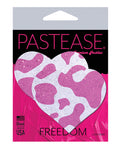 Pastease Premium Corazón de terciopelo brillante con estampado de vaca en rosa fresa