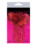 Red Holographic Heart Tassel Nipple Pasties by Pastease