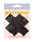 Pastas para pezones con forma de corazón negro brillante de Pastease All Sparkle Plus X