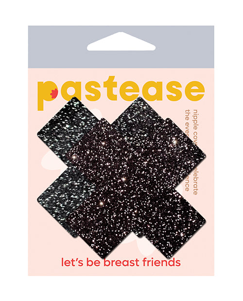 Pastas para pezones con forma de corazón negro brillante de Pastease All Sparkle Plus X Product Image.