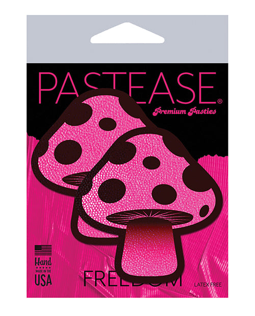 Pastease Premium Shroom in Neon Pink Mushroom Nipple Pasties Product Image.