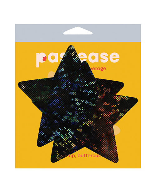 Pastease Coverage Disco Star - Black O/S Breast Covers - featured product image.