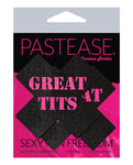 Great Tits Cross Nipple Covers - Black/Pink 🖤💖