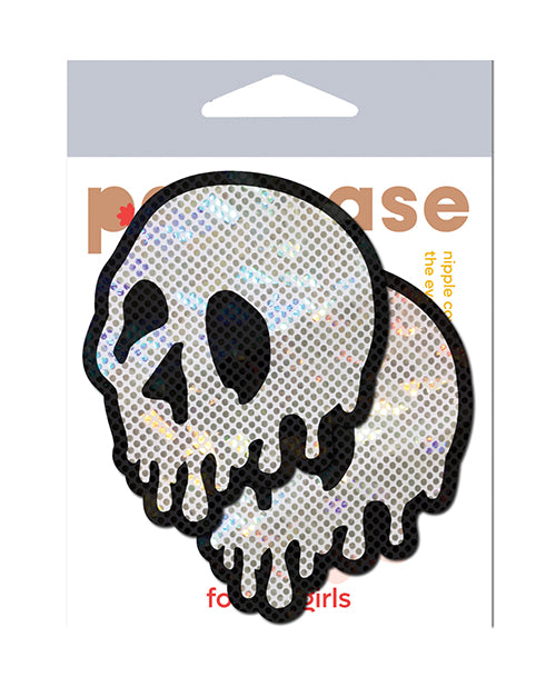 Pastease Shattered Glass Drip Skull - White/Black O/S - featured product image.