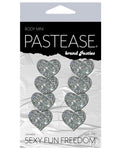 Pastease Premium Mini Corazones con Purpurina - Plata Paquete de 8