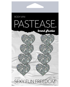 Pastease Premium Mini Corazones con Purpurina - Plata Paquete de 8 - Featured Product Image