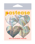 Silver Holographic Heart Nipple Pasties - Pack of 2