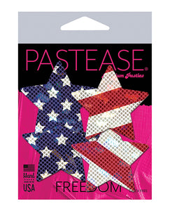 Sparkling Stars & Stripes Nipple Pasties in Red, White & Blue