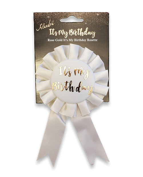 Rose Gold "It's My Birthday" Badge Product Image.