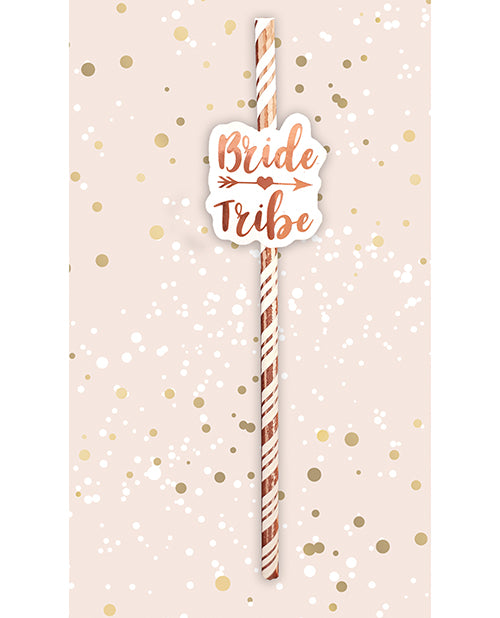 Sophisticated Bride Tribe Rose Gold Straws - Pack of 6 Product Image.