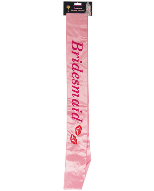Shop for the Flashing Pink Bridesmaid Sash with Kisses ðŸŽ‰ at My Ruby Lips
