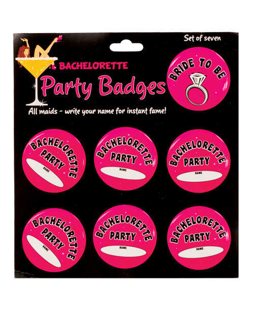 Shop for the Bachelorette Party Badges - Pack of 7 at My Ruby Lips