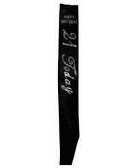 21 Today Black Sash with Sparkling Stones: A Timeless Celebration centered on a white background - featured product image.