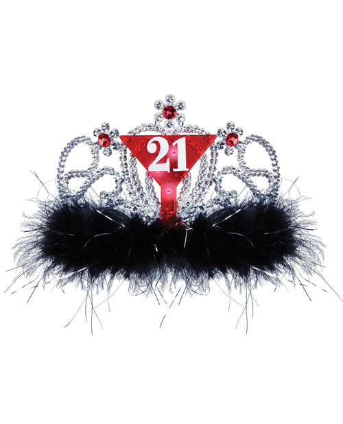 21st Birthday Flashing Tiara: Shine Bright on Your Special Day! Product Image.