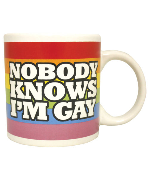 Shop for the Empowering "Nobody Knows I'm Gay" Mug at My Ruby Lips