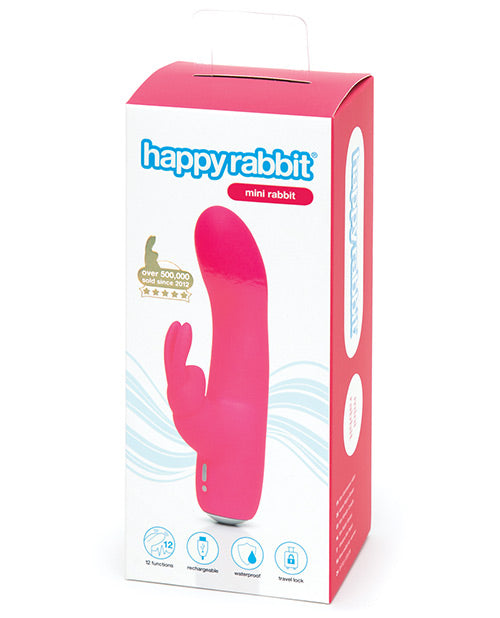 Happy Rabbit Mini Rabbit Rechargeable - Pink: Petite, Powerful, Travel-Friendly Product Image.