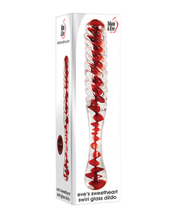 Adam & Eve Sweetheart Swirl Glass Dildo - Sensory Delight