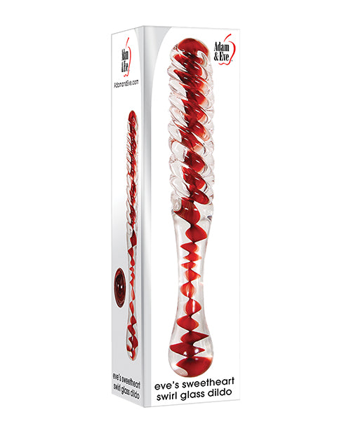 Adam & Eve Sweetheart Swirl Glass Dildo - Sensory Delight Product Image.